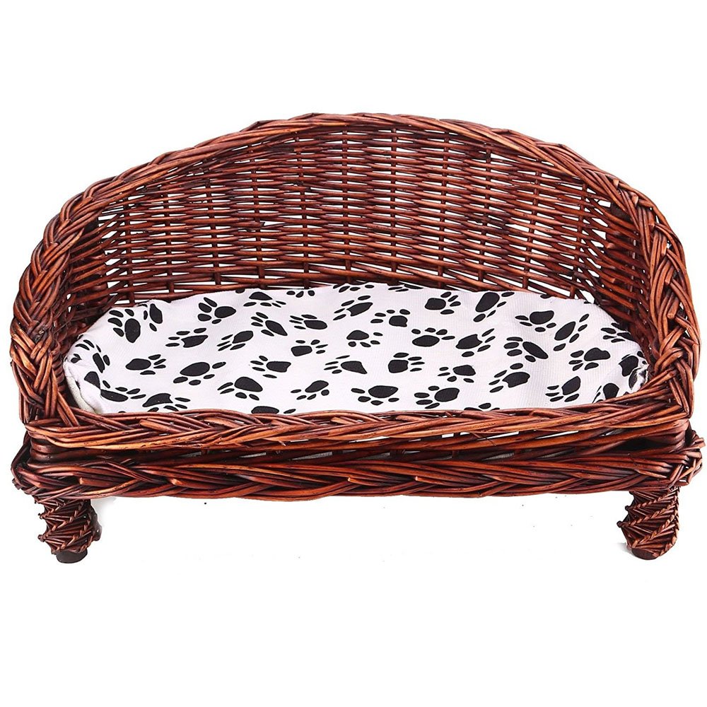 raised wicker dog bed