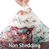 SHACOS Round Rug 120 cm Non Slip Washable Boho Vintage Floral Circle view 5