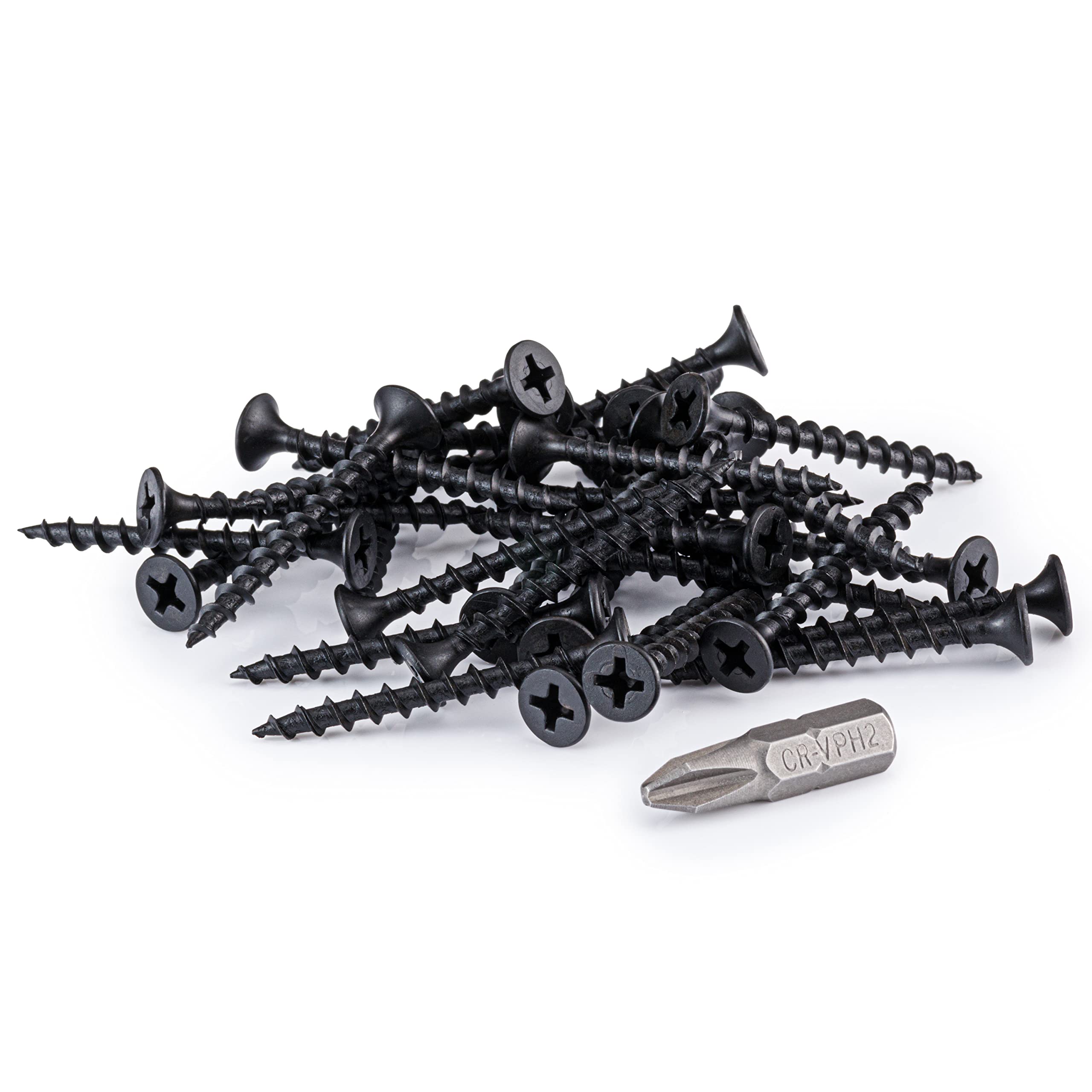 SEQUAL Firmfix Fine Thread Drywall Screws M3.5 x 25mm (Box of 200), Phillips Bugle Head. Corrosion-Resistant. Black Phosphate Finish. Sharp Piercing Point for Plasterboard, Drywall and Wood.
