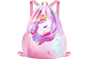 Luchike Drawstring Backpack for Kids - Girls Dance Bag,Sport Gym Beach Swim Travel Daypack