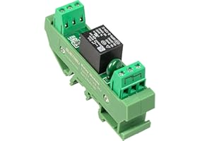 GUETNEU Relay Board, Relay Module 1 Channel 1 SPDT DIN Rail Mount 24V DC/AC Relay Module Board, Interface Relay Module (FY-T731C-D24)