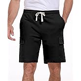 AODULO Mens Cotton Sweat Shorts Lounge Casual 7"/9" Summer Drawstring Elastic Waist Comfy Jersey for Yoga Running Athletic