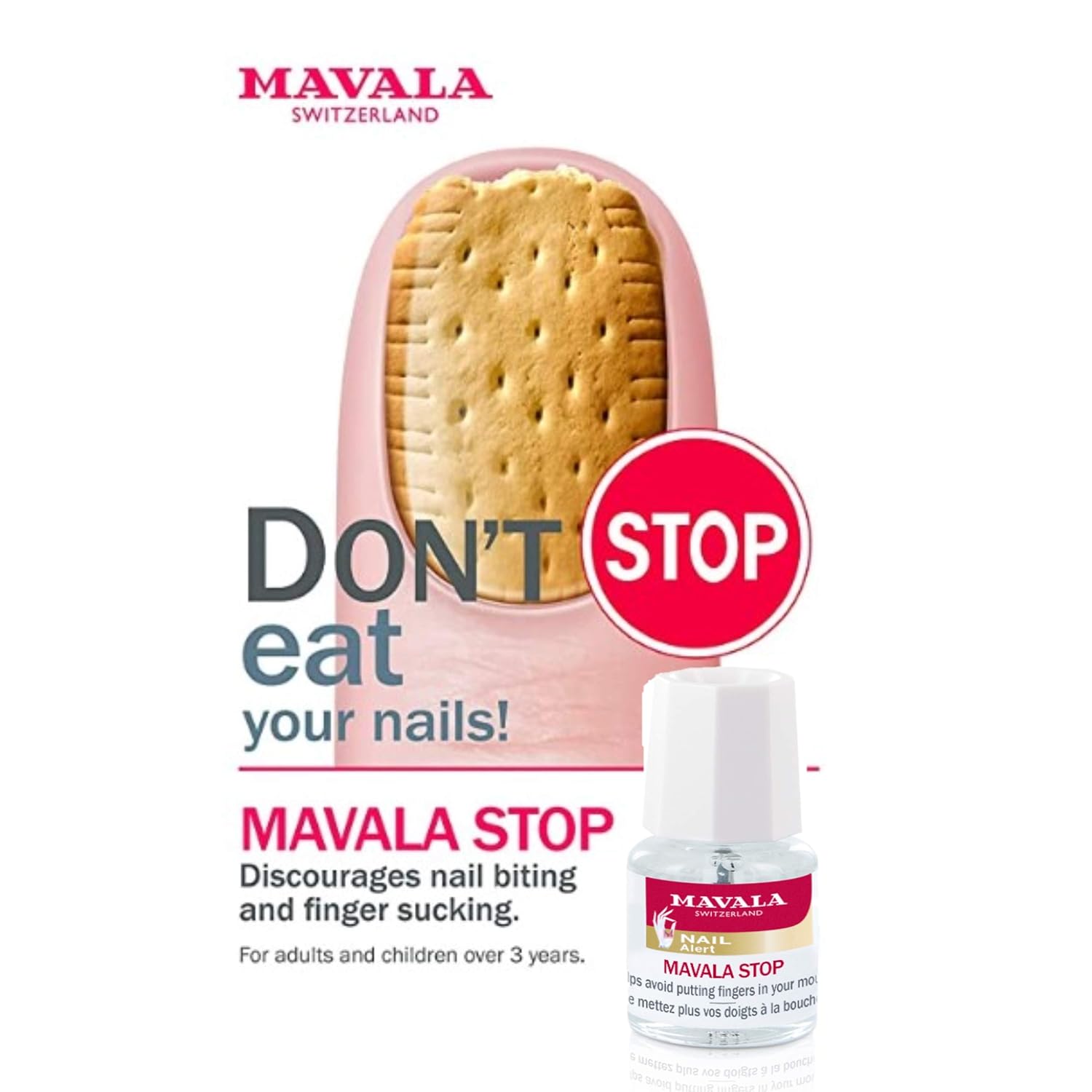 Mavala Stop Deterrent Nail Polish Treatment | Nail Care to Help Stop Putting Fingers In Your Mouth | For Ages 3+ | 0.17 oz : Nail Repair Products : Beauty