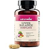 NatureWise Liver Balance Detox Supplement - Triple Repair Formula with Milk Thistle, Dandelion, Turmeric, Artichoke, Reishi Mushroom & Kudzu, - Vegan - 120 Capsules[60-Day Supply]