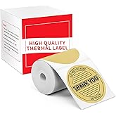 M110 Label Compatible with M100/M110/M120/M260/M220/M150/M421/241BT/243BT, 1.96" x 1.96"(50x50 mm), Thermal Circle Gold Paper for Logo/Thank You Label/Small Business/,140/Roll