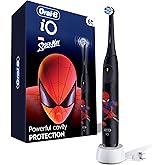 Oral-B iO Kids Rechargeable Electric Powered Toothbrush, Spiderman with 1 Gentle Care Brush Head - Automatic Pressure Sensor 