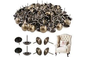 Rustark 200-Pcs 3/4'' (19×21mm) Antique Upholstery Decorative Tacks Furniture Sofa Thumb Tacks Nails Pins Assortment Kit for Upholstered Furniture Cork Board - Bronze