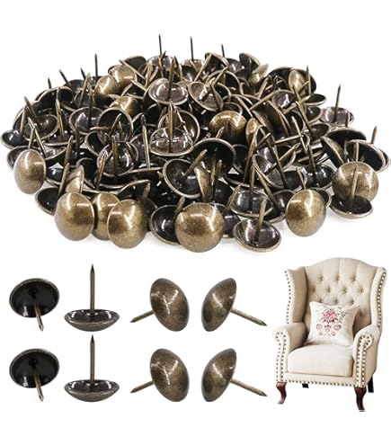50 Large 19mm Upholstery Nails — Brass Dome Head, Steel Shank, For Furniture & DIY