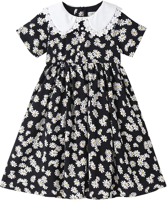 Amazon 実りの秋 ガールズワンピース 夏 半袖 花 プリンセス風 女の子 ドレス 子供服 女児 キッズ ジュニア お嬢様 可愛い 良い肌触り 通園 通学 発表会 フォーマル ワンピース チュニック 通販