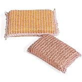 Redecker Copper Sponge Set, 2 Pack &ndash; Non-Scratch Scrubber for Pots, Pans &amp; Sinks &ndash; Flexible Reusable Copper Cleaning Sponges, Made in Netherlands