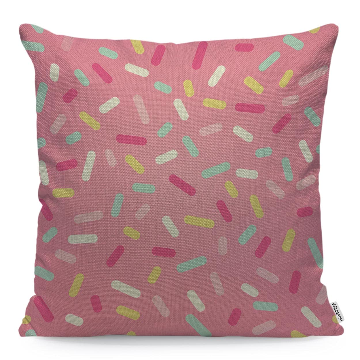 WONDERTIFY Geometric Donut Glaze Confetti Cushion Cover Pink Decorative Throw Pillow Covers, Sofa Pillow Case 45X45 Cm