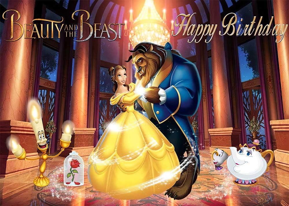 Lighting Studio Cartoon Beauty And The Beast Theme Photography Backdrop For Princess Girls Happy Birthday Party Decoration Photo Background European Castle Palace Backdrops Banner Studio Props Booth 7x5ft Nordicid Com