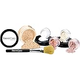 6pc Mineral Makeup Starter Kit for Beginners – Full Size Foundation with Sample Size Veil Primer, Blush, Bronzer & Setting Powder (Warm)