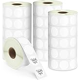 BETCKEY 1 Inch Circle Thermal Sticker Labels, Compatible with Zebra & More Label Printer, Perforated [16 Rolls, 22080 Round Labels]