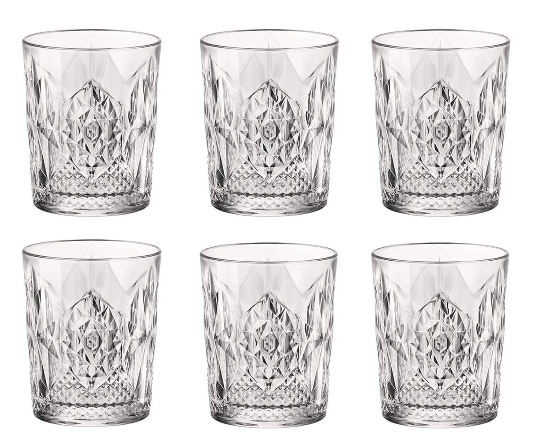 Bormioli Rocco 666218 Stone Whisky Glass, 390 ml, Glass, Transparent, Pack of 6