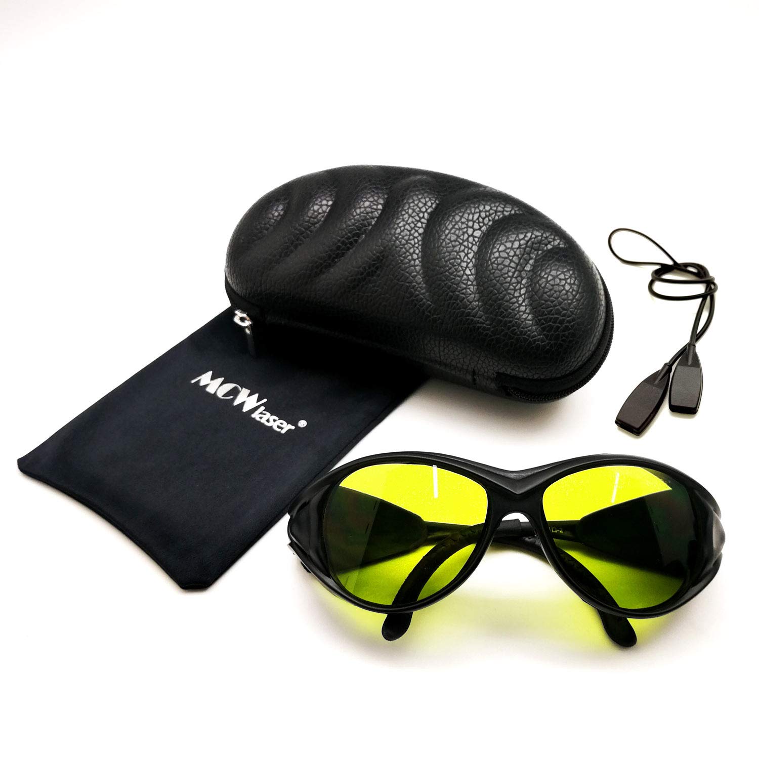 MCWlaser Laser Safety Glasses 190-440nm & 780-900nm,900-1100nm,10600nm Protective Goggles Typical For 355nm 405nm 808nm 810nm 980nm 1064nm 1085nm 10600nm Absorption Type EP-17 Style 2