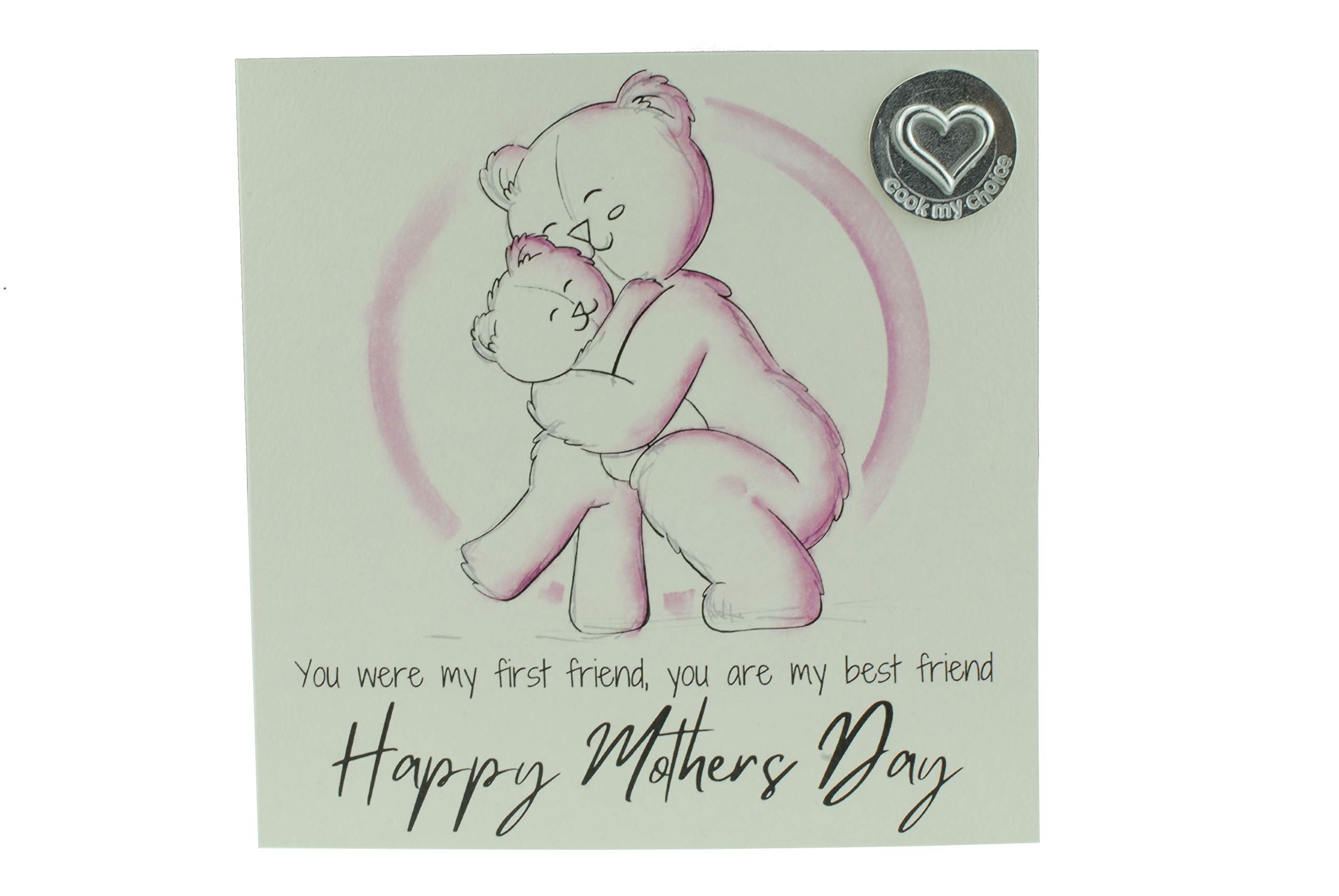 Lovely Mothers Day Card with Adorable Bears Hugging – Includes ‘Cook My Choice’ Gift Token (gc-mumhugcmc)