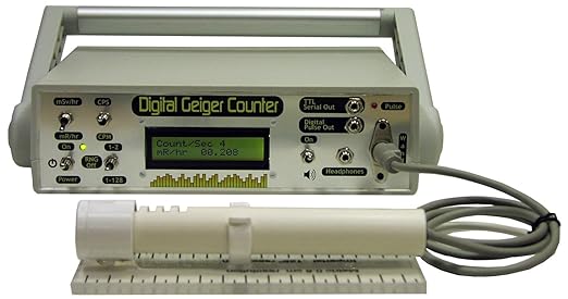 DTG-01 Monitor de detección de radiación nuclear profesional de escritorio con medidor digital y sonda de varita externa, calibración NIST lista para 0,001 mR/h de resolución, rango de 1000 mR/h: Amazon.es: Industria,