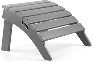 FUNBERRY Folding Adirondack Ottoman, HDPE All Weather Outdoor Foot Rest, Easy Storage Patio Footstool, Ottomans and Footstools for Outside
