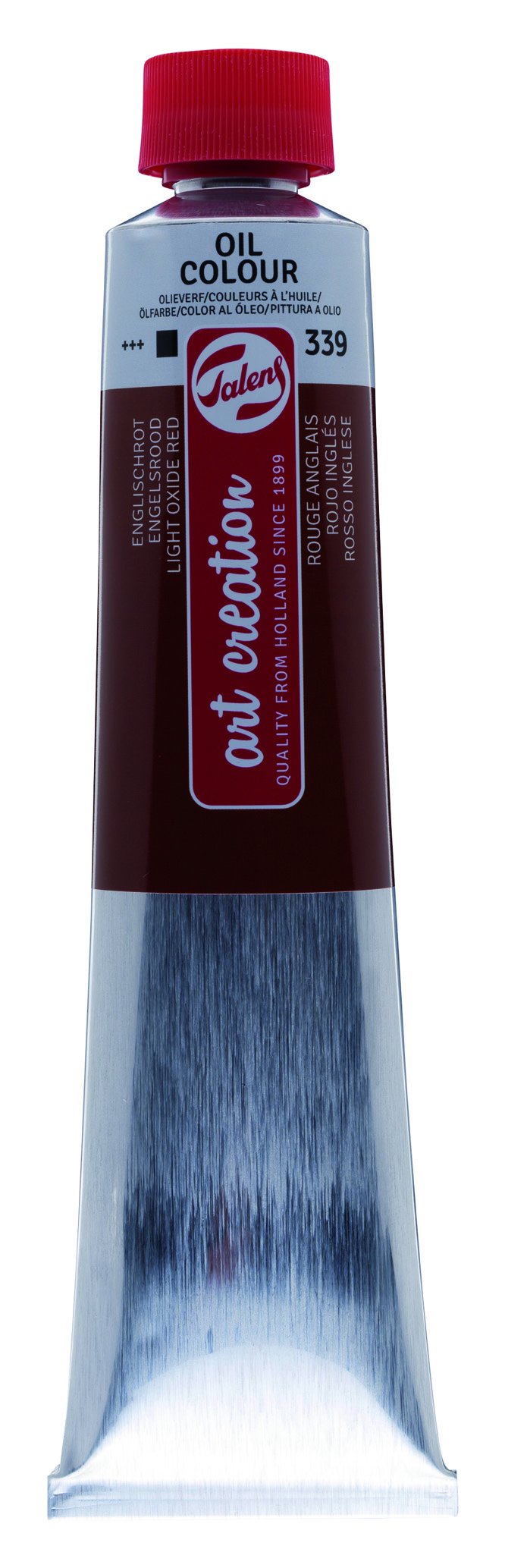 Talens Art Creation Oil Colour Tube 200 ml - Light Oxide Red 339 - Opaque with Excellent Lightfastness - Versatile for All Oil Painting Techniques