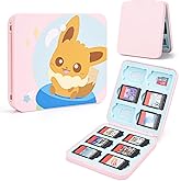 DLseego Cute Fox Game Case For Switch Lite / Switch / Switch OLED, 12 Slots Game Cards Holder and 12 Micro SD Card Slots, Portable Game Card Storage Cartridge Box