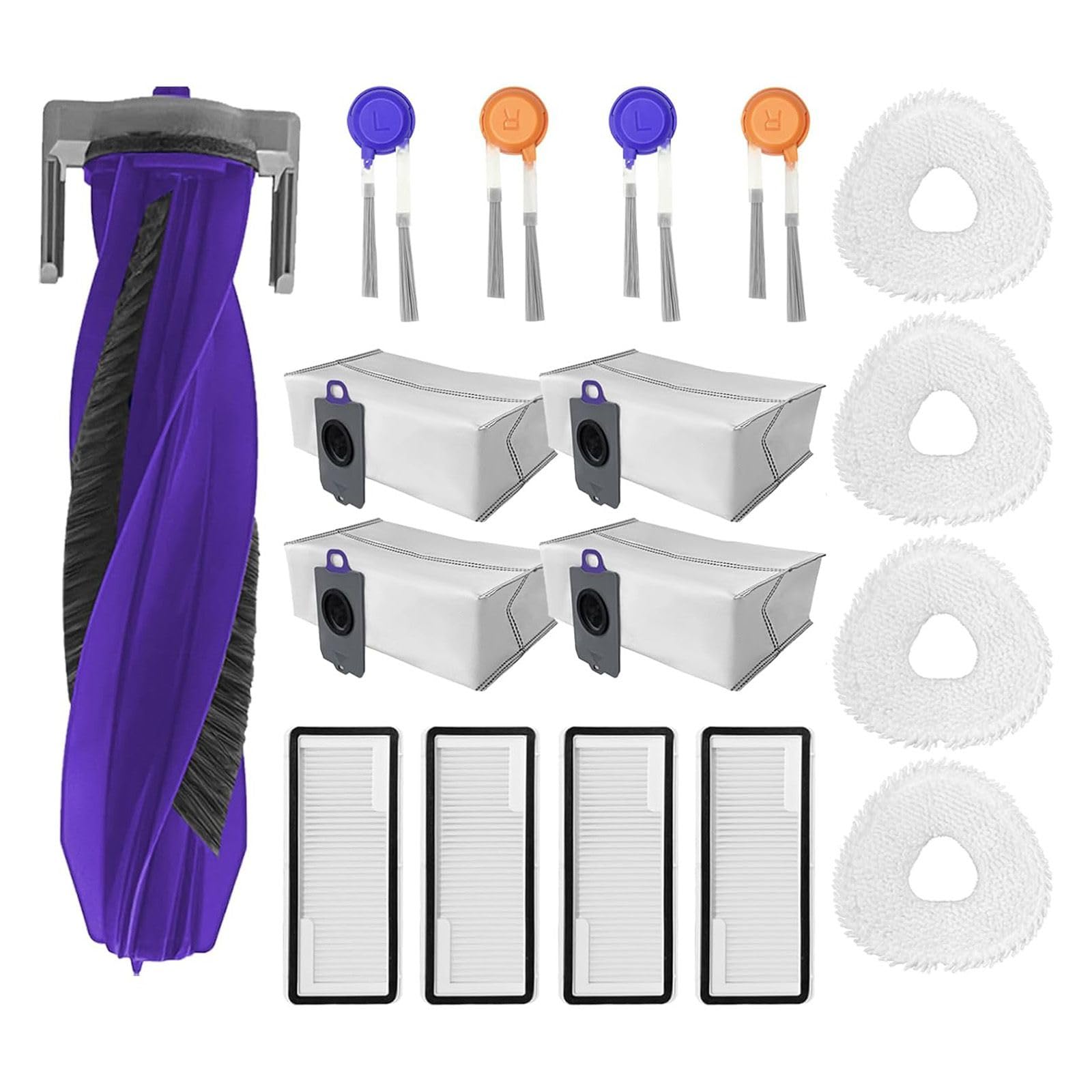 Photo 1 of 17 Pack Accessories Kits Replacement Parts for Narwal Freo Z10 Ultra/Freo Z10 Robot Vacuum Cleaner, 1 Main Brush, 4 Hepa Filters, 4 Wipe Cloths, 4 Dust Bags, 4 Side Brushes