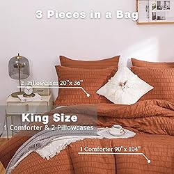 HAOWANER Burnt Orange Comforter Set King Comforter