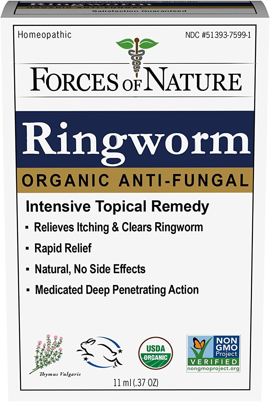 Forces of Nature -Natural, Organic Ringworm Treatment (11ml) Non GMO, No Harmful Chemicals, Nontoxic –Fast Acting Anti-Fungal for Itchy, Red, Irritated Skin Associated with Ringworm: Health & Personal Care