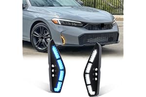 VGETTING Daytime Running Lights For Honda Civic 2025-2026 LED Fog Light Tri-Colors Driving Light with Sequential Amber Turn S