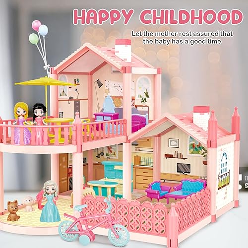deAO Girls Doll House for Year Old Girls Toy 2-Story