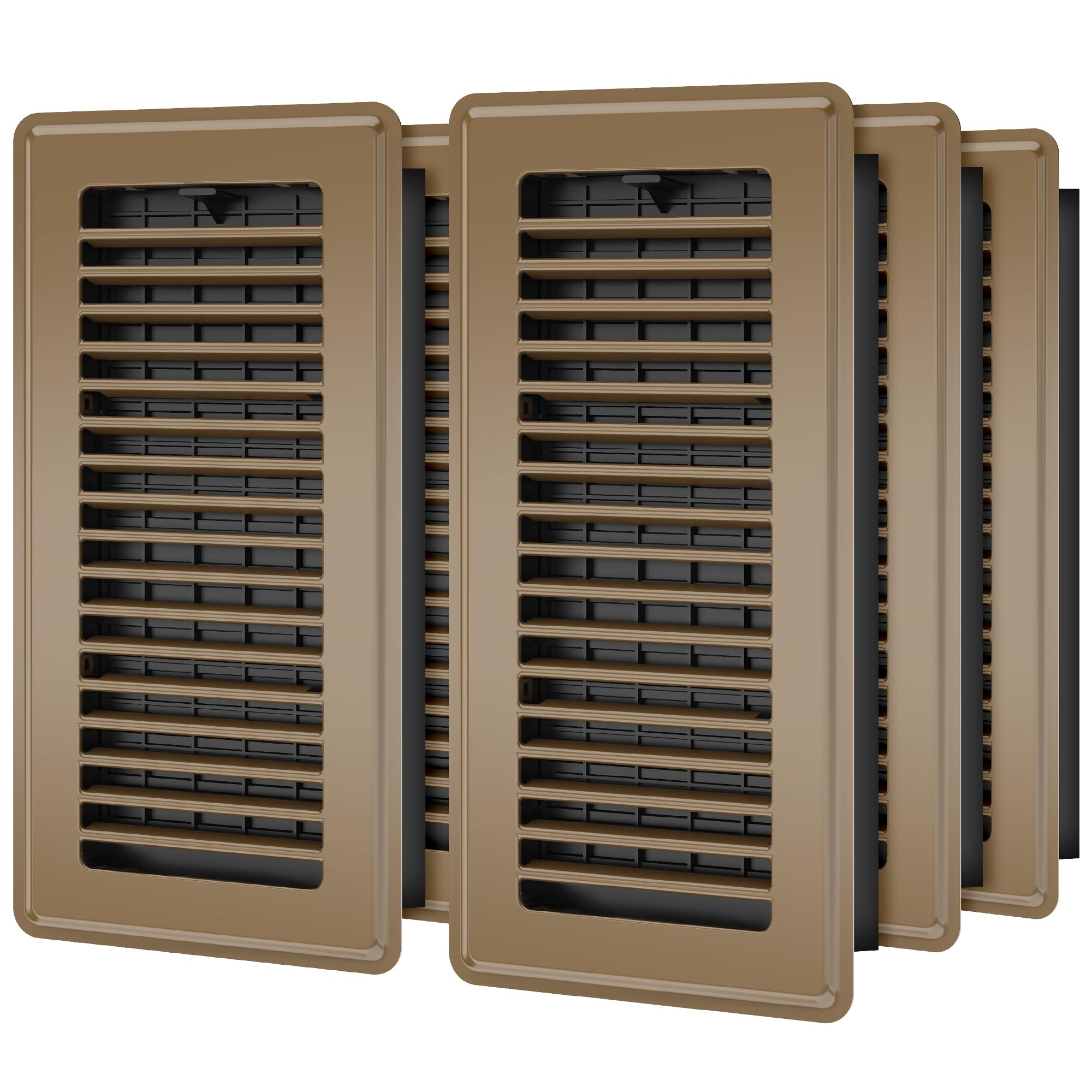 Photo 1 of HQZHQZ Floor Register 4x10, 6 Pack Floor Vent Covers for Home Floor Heavy Duty Steel Walkable Floor Vents Air Vent Covers for Sidewall and Floor