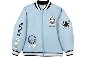 Marvel Superheroes Boy's Bomber Jacket - Spider-Man, Miles Morales, Black Panther, Ghost-Spider, Venom Bomber Jacket for Kids
