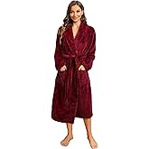HEARTNICE Womens Fleece Robes, Soft Plush Long Bathrobe, Comfy Robes for Womens, Warm House Coat Pineapple Fleece