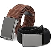 AWAYTR Boys Canvas Web Belts - 2PCS School Uniform Cotton Strap Belt Adjustable in Four Sizes Suitable for Girls