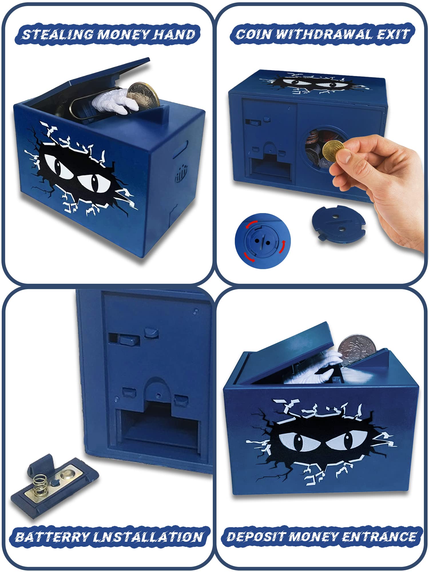 Cevly Stealing Coin Box,Coin Bank for Kids,Electronic Ghost Hand Piggy Bank,Monster Bank Toy,Birthday Halloween for Boys Girls Kids