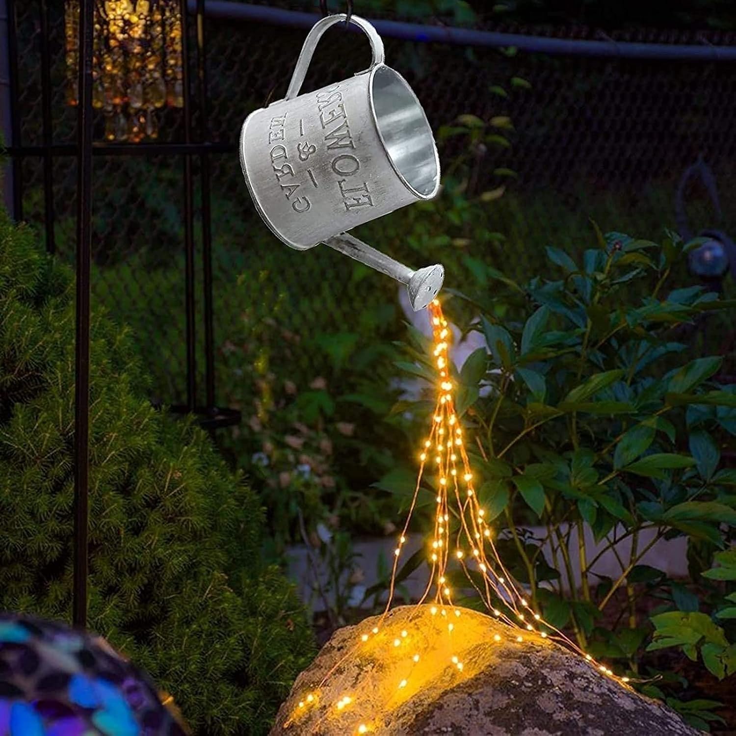 QCLU Watering Can Light, Waterproof LED Waterfall Watering Can Shaped