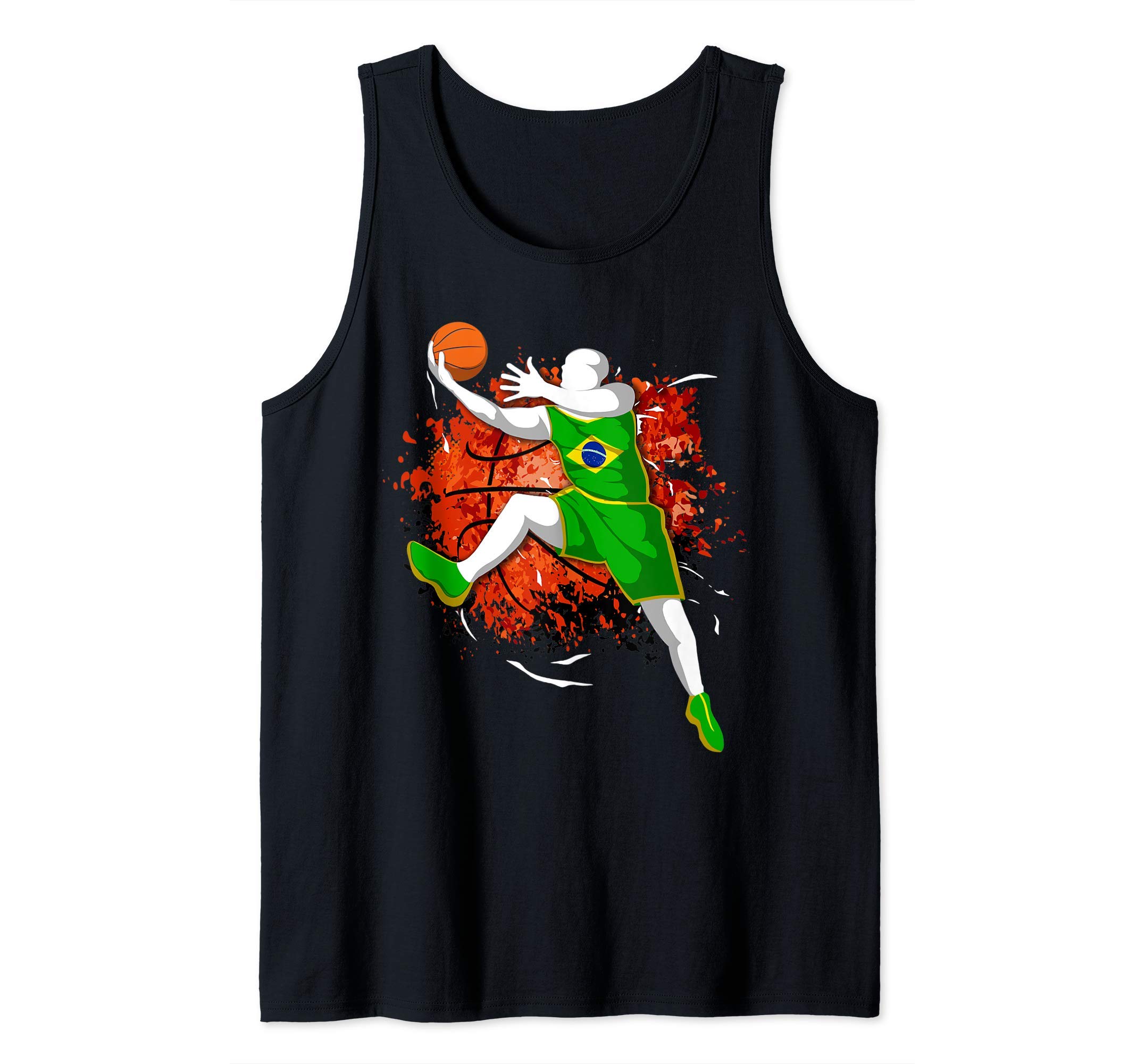 Proud Brazil Basketball Lovers Brazilian National Flag Sport Tank Top