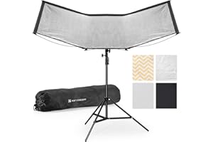 K&F CONCEPT Clamshell Light Reflector Diffuser with Carrying Bag, 47"x25"/120x65cm Photography Curved Lighting Reflector for 