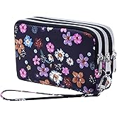 HAWEE Cellphone Wristlet Wallets for Women Large Capacity Clutch Purse 3 Zipper Compartments 6 Card Slots Anti-water Handbag