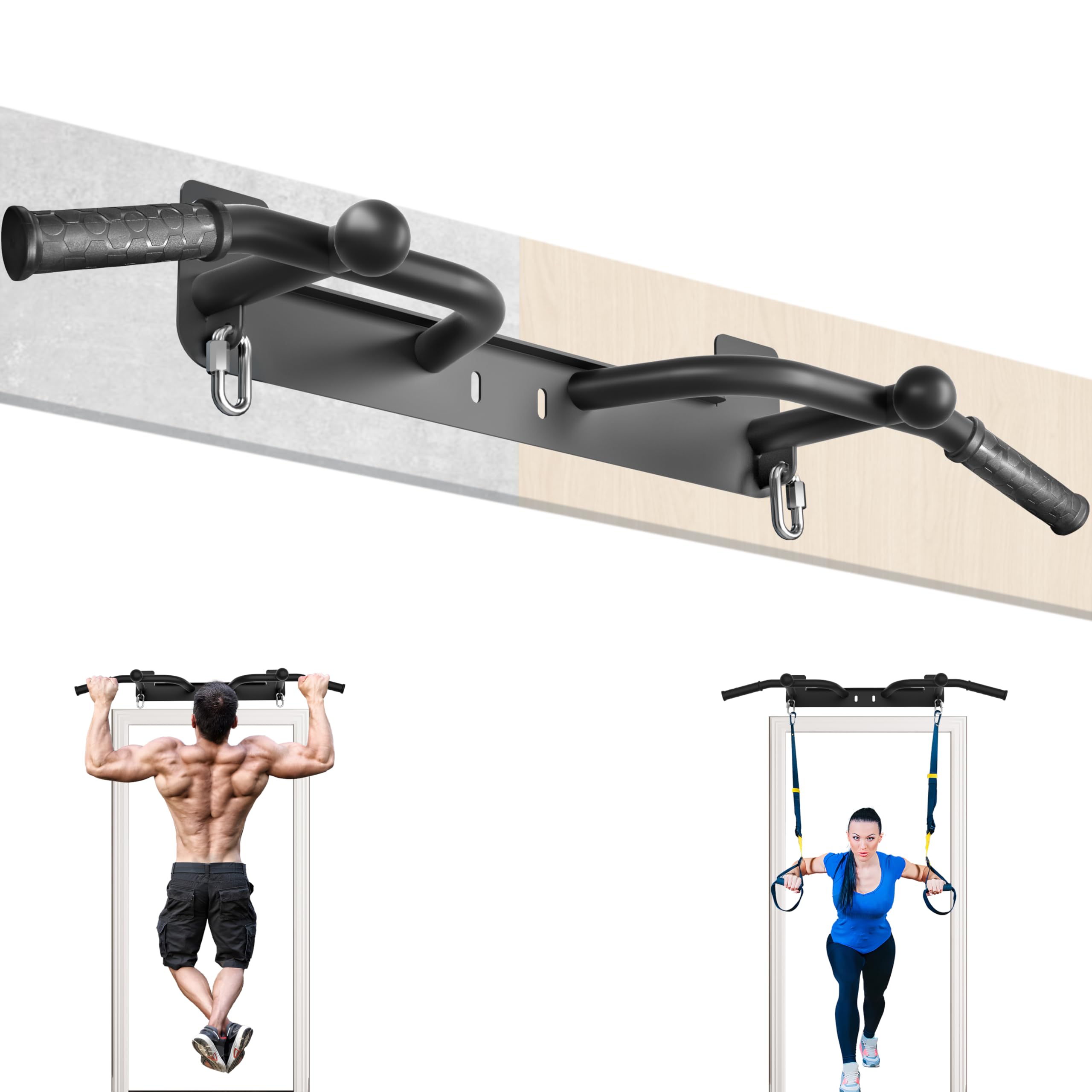 Photo 1 of ***UPDATED 5/2***Wall Mounted Pull Up Bar - Heavy Duty Chin Up Bar, Pull-Up Bar for Garage, Joist, Wall Mount - Multifunctional Fitness Bar, Supports up to 600 Lbs