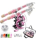 Amazon.com : Goture Pink Fishing Poles and Reels Combo - 6FT