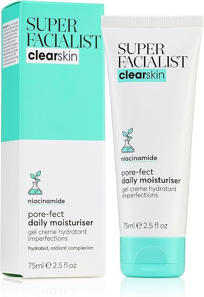 Super Facialist Pore-Fect Daily Moisturiser 3% Niacinamide Tea Tree 75ml Vegan