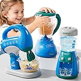 PEADUCK 3-in-1 Play Kitchen Appliances Set for Kids, Pretend Play Toys with Blender, Mixers, Water Dispenser, Realistic Sounds &amp; Light, Birthday Gifts for 3-8 Year Old Girl