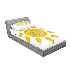 Ambesonne Saying Fitted Sheet & Pillow Sham