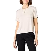 Amazon Essentials Women's Jersey Relaxed-Fit Short-Sleeve Crewneck Pocket T-Shirt, Pack of 2