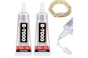 Viomis B7000 Glue 2PCS 15ml/0.5oz, Clear Craft Glue for Jewelry, B7000 Adhesive for Rhinestone Bead, Super Glue with Precision Tips for Cloth Shoe Fabric Cell Phone Screen Repair Metal Stone Nail Art