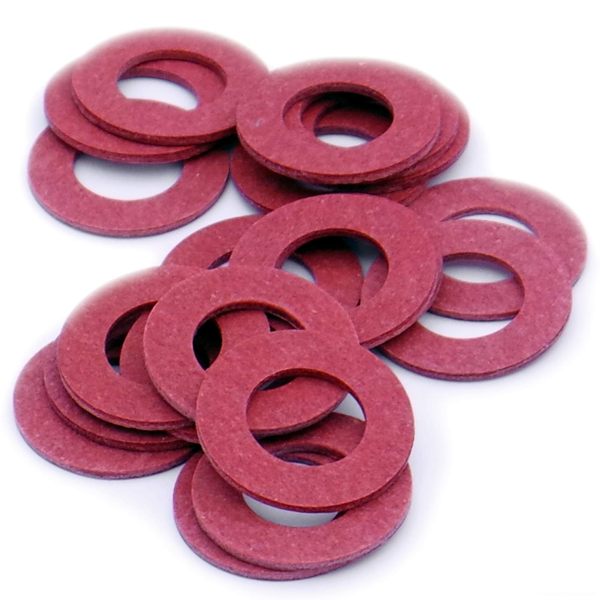 M5 (5mm) Flat Washer - Fibre (Red) (Pack of 20)
