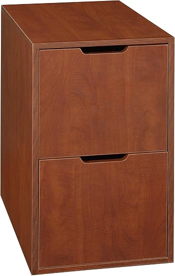 Amazon Com Niche Mod Freestanding Pedestal Two Drawer Filing Cabinet Cherry Furniture Decor