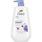 Dove Body Wash with Pump Anti-Stress Blue Chamomile & Oat Milk, for 24hr Lotion-Soft Skin Moisturizing Skin Cleanser with No Sulfates No Parabens 30.6 oz