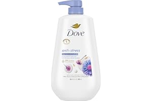 Dove Body Wash with Pump Anti-Stress Blue Chamomile & Oat Milk, for 24hr Lotion-Soft Skin Moisturizing Skin Cleanser with No Sulfates No Parabens 30.6 oz